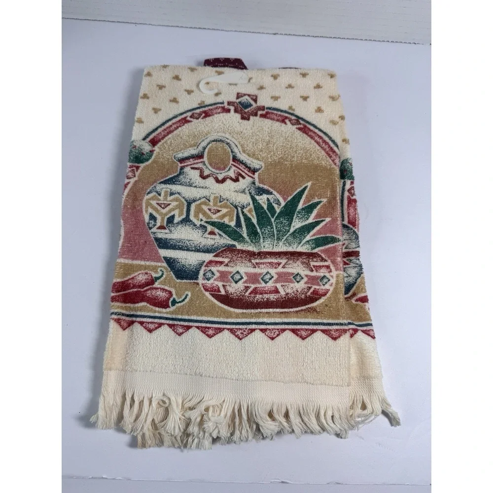 Vintage Santa Fe Hand towel, Potholder And Magnet 3 Pc. Set